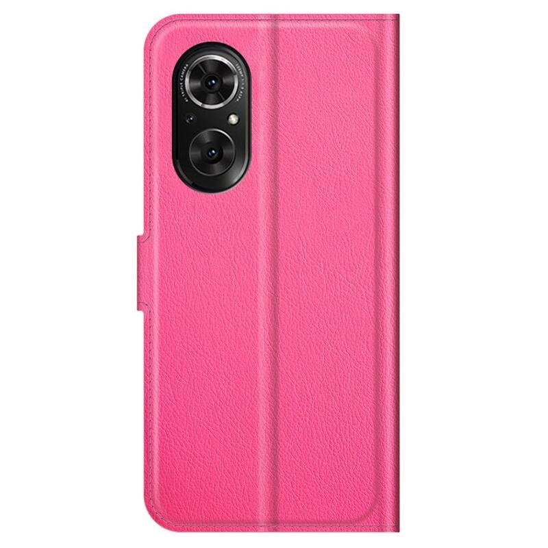 Litchi PU bőr pénztárca tok Huawei Nova 9 SE - rózsaszínű