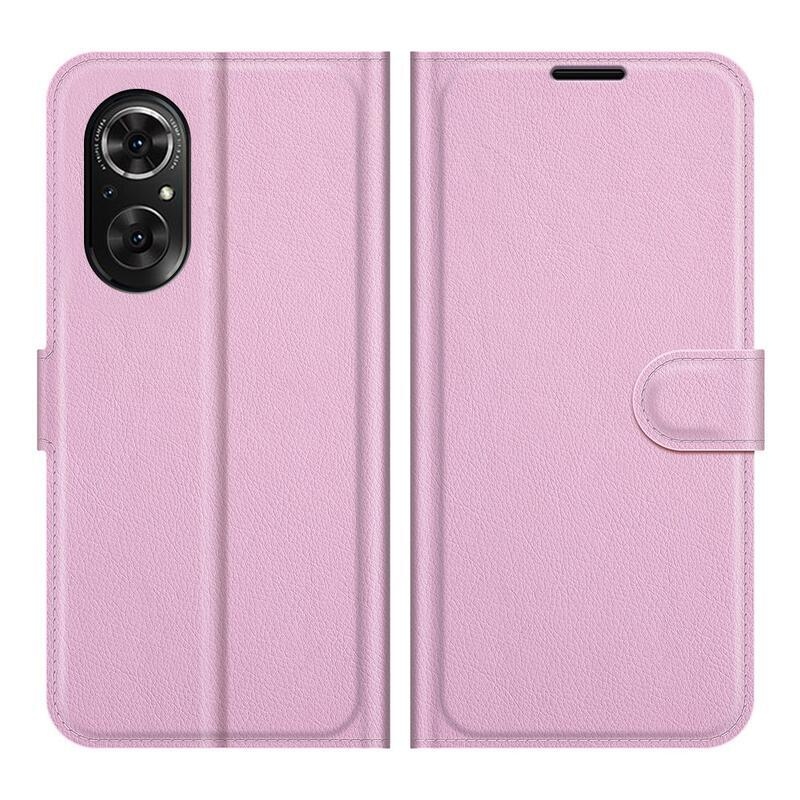 Litchi PU bőr pénztárca tok Huawei Nova 9 SE-hez - rózsaszín
