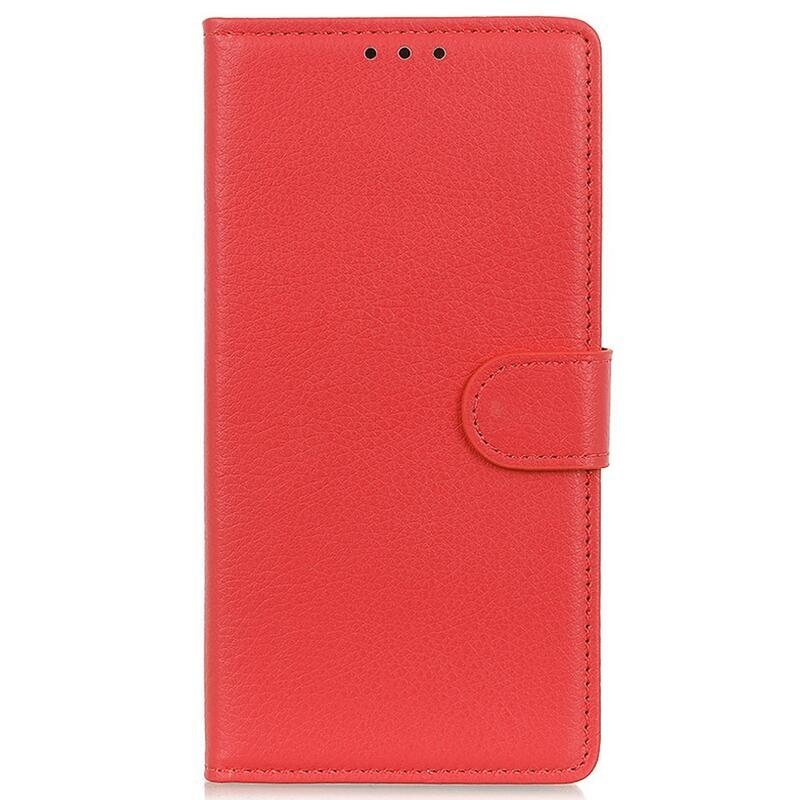 Litchi PU bőr pénztárca tok a Huawei Nova Y70-hez - piros