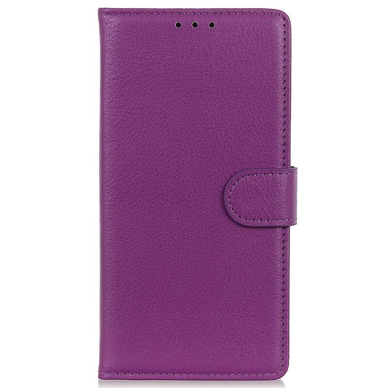 Litchi PU bőr pénztárca tok a Huawei Nova Y70-hez - lila