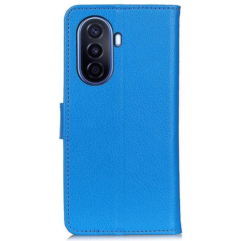Litchi PU bőr pénztárca tok Huawei Nova Y70 - kék