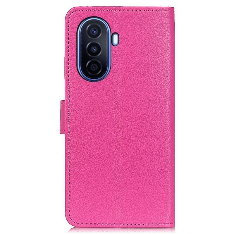 Litchi PU bőr pénztárca tok mobiltelefonhoz Huawei Nova Y70 - rózsa