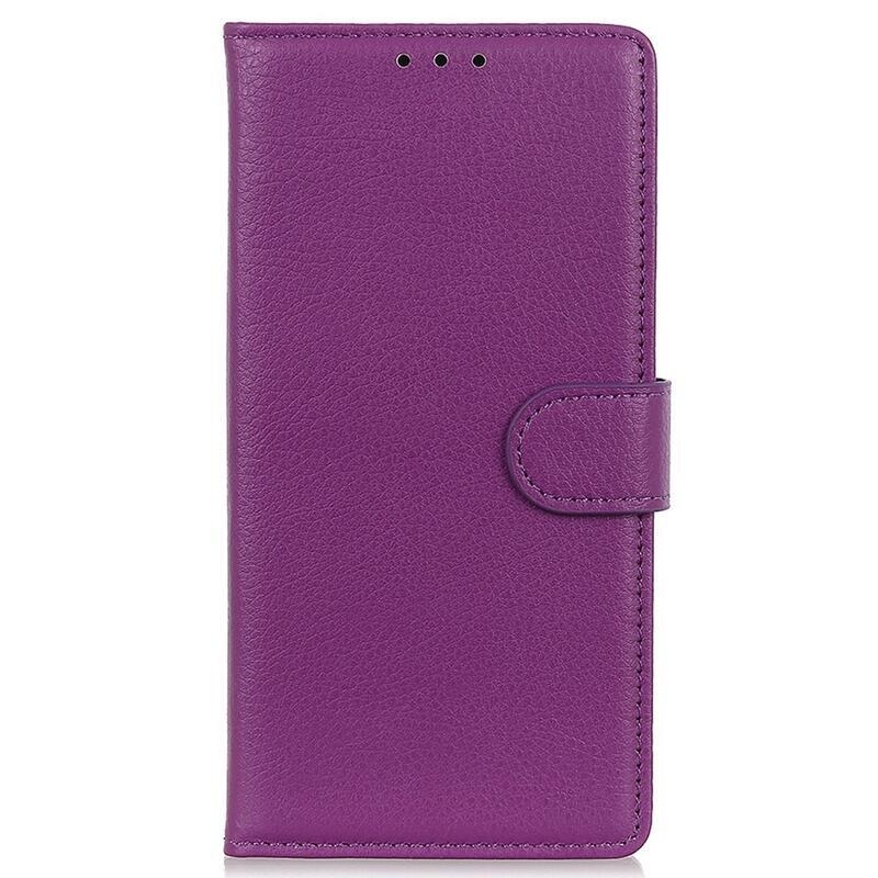 Litchi PU bőr pénztárca tok a Huawei Nova Y90-hez - lila