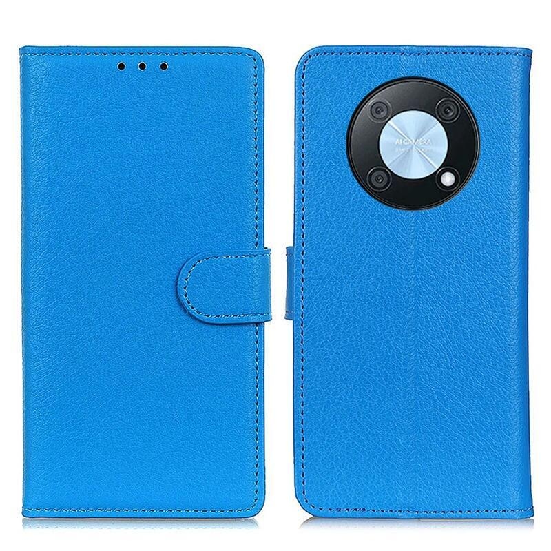 Litchi PU bőr pénztárca tok Huawei Nova Y90 - kék