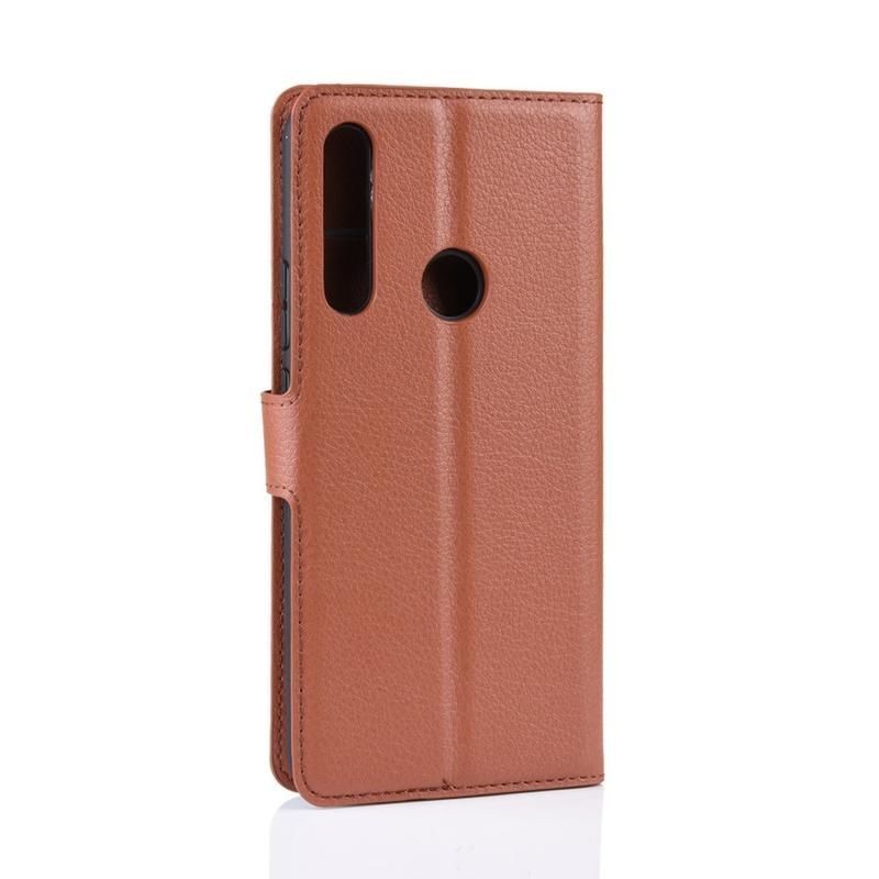 Litchi PU bőr pénztárca tok a Huawei P Smart Z/Honor 9X számára - barna