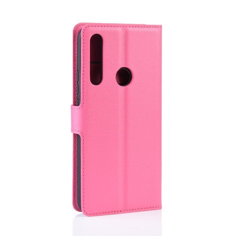 Litchi PU bőr pénztárca tok Huawei P Smart Z/Honor 9X - rózsaszínű