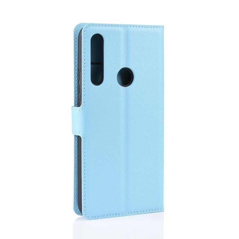 Litchi PU bőr pénztárca tok a Huawei P Smart Z/Honor 9X számára - világoskék színben