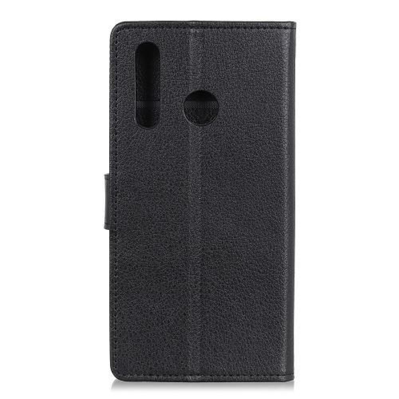 Litchi PU bőr pénztárca tok Huawei P30 Lite-hoz - fekete