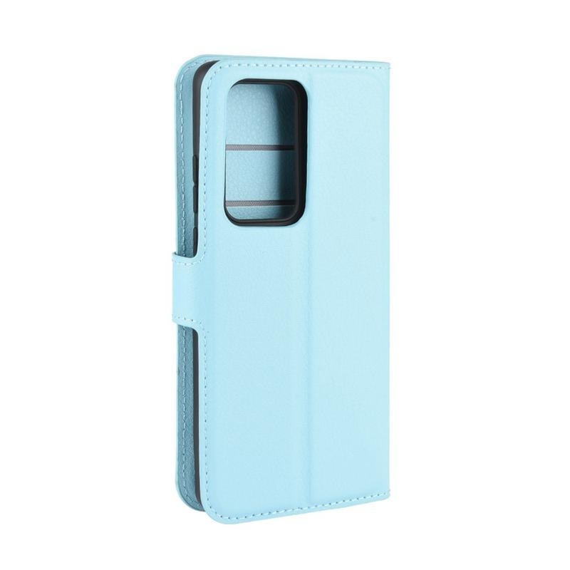Litchi PU bőr pénztárca tok a Huawei P40 Pro-hoz - kék