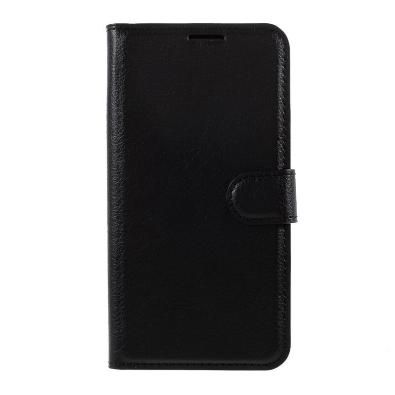 Litchi PU bőr pénztárca tok iPhone 12/12 Pro készülékhez - fekete
