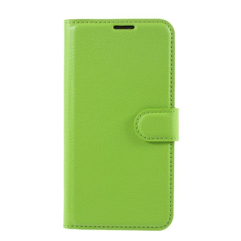 Litchi PU bőr pénztárca tok iPhone 12/12 Pro készülékhez - zöld