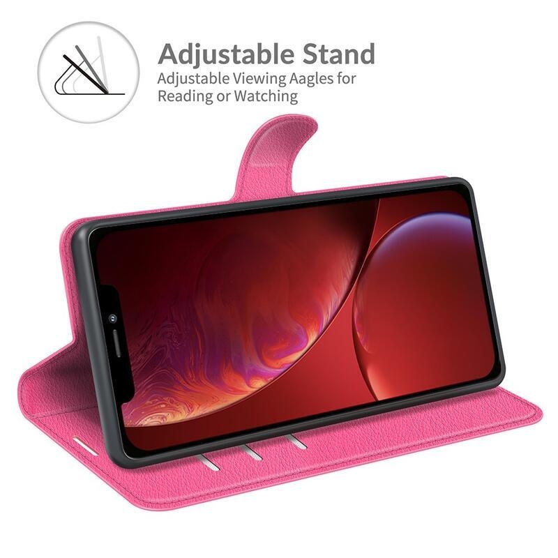 Litchi PU bőr pénztárca tok iPhone 13 mini 5.4 - rózsaszín - rózsa