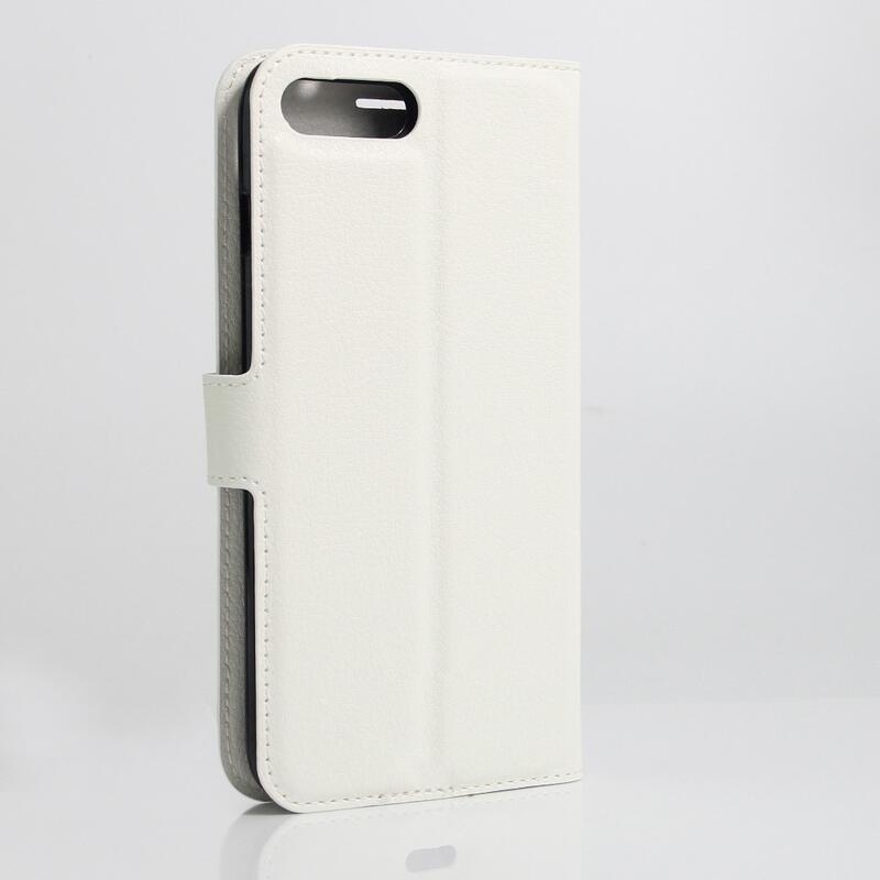 Litchi PU bőr tok iPhone 8 Plus/7 Plus készülékhez - fehér