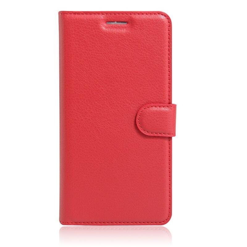 Litchi PU bőr tok iPhone 8 Plus/7 Plus készülékhez - piros