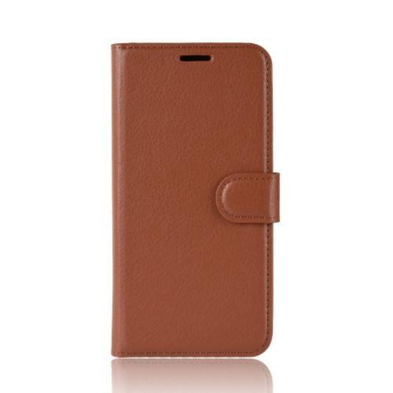 Litchi PU bőr pénztárca tok Nokia 2.2 mobiltelefonhoz - barna
