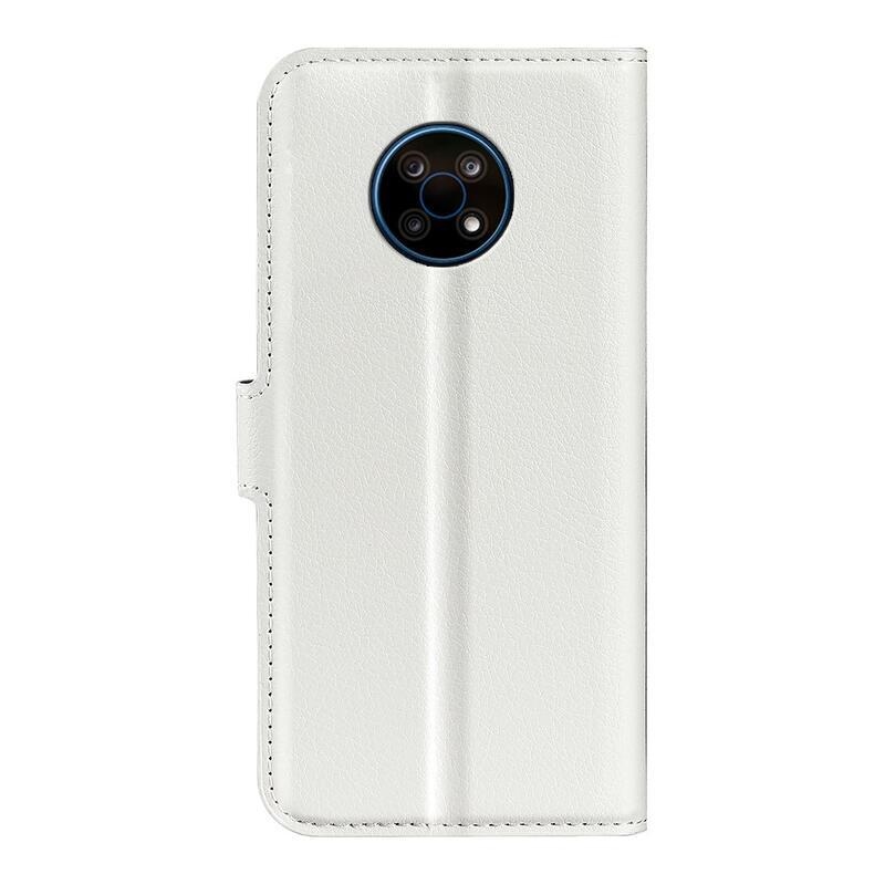 Litchi PU bőr pénztárca tok Nokia G50 készülékhez - fehér
