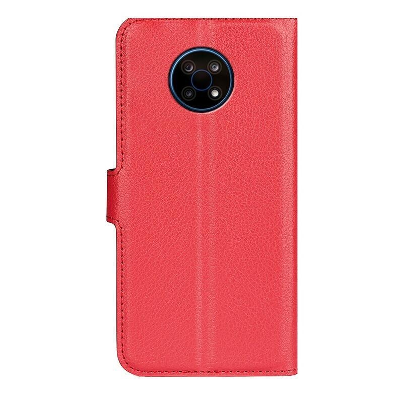 Litchi PU bőr pénztárca tok Nokia G50-hez - piros
