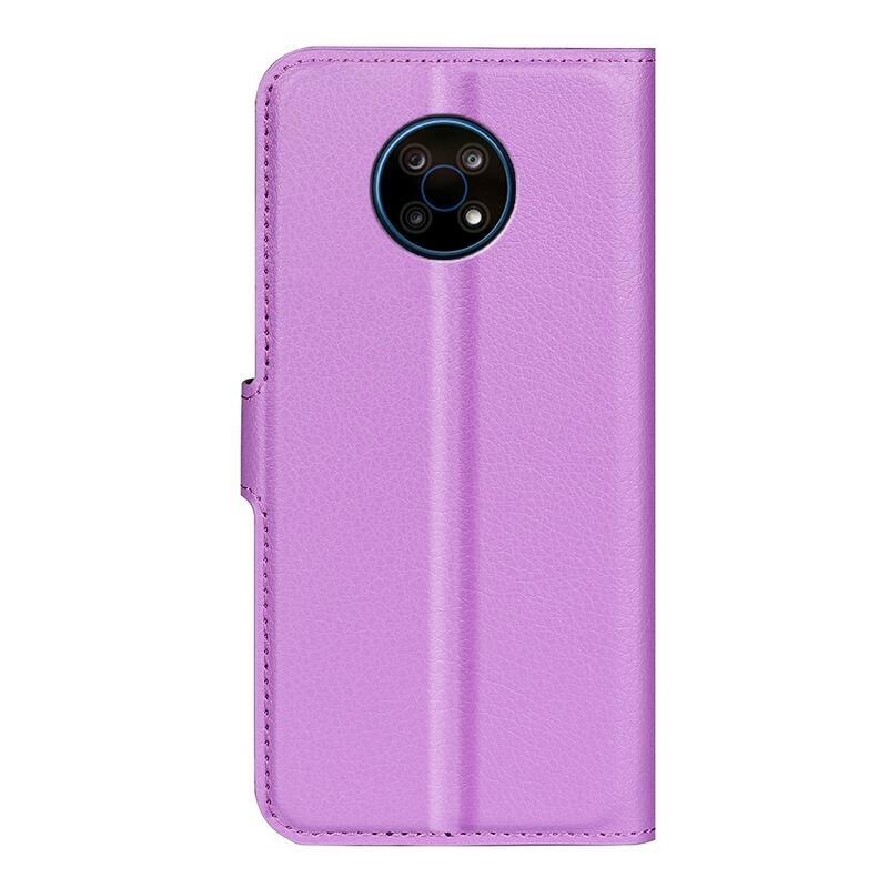 Litchi PU bőr pénztárca tok Nokia G50 készülékhez - lila