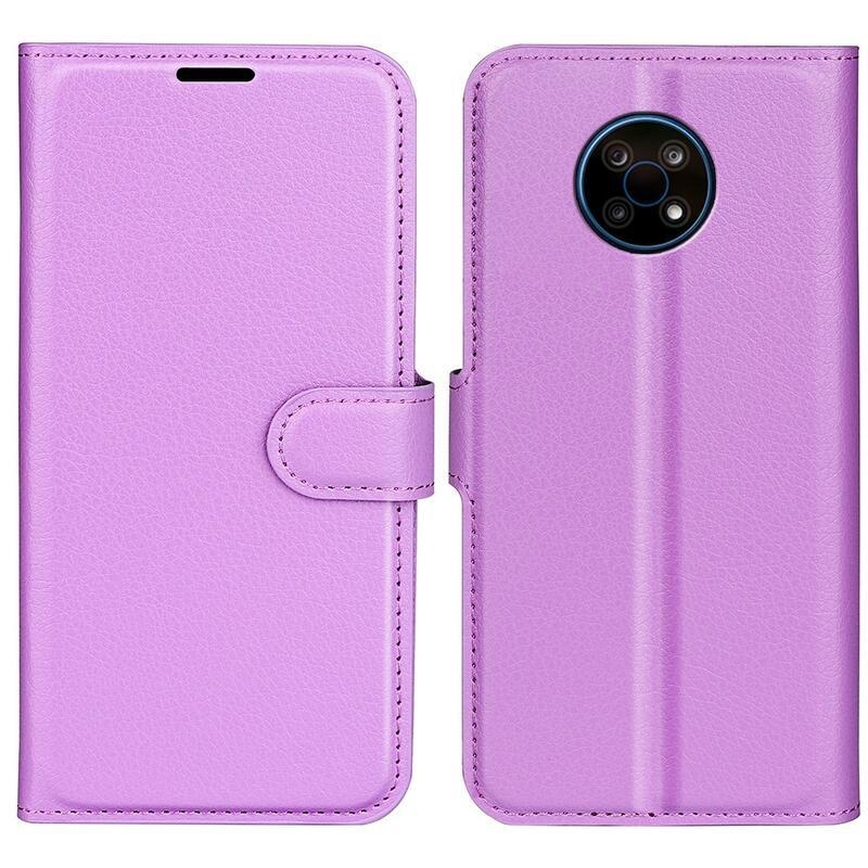 Litchi PU bőr pénztárca tok Nokia G50 készülékhez - lila
