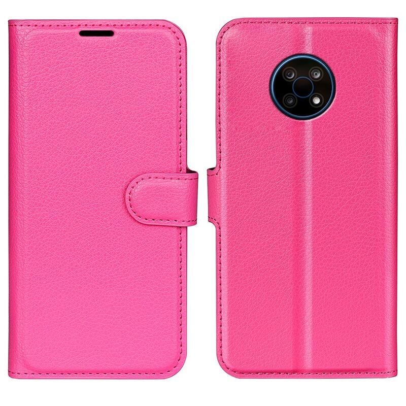 Litchi PU bőr pénztárca tok Nokia G50 - rózsaszínű