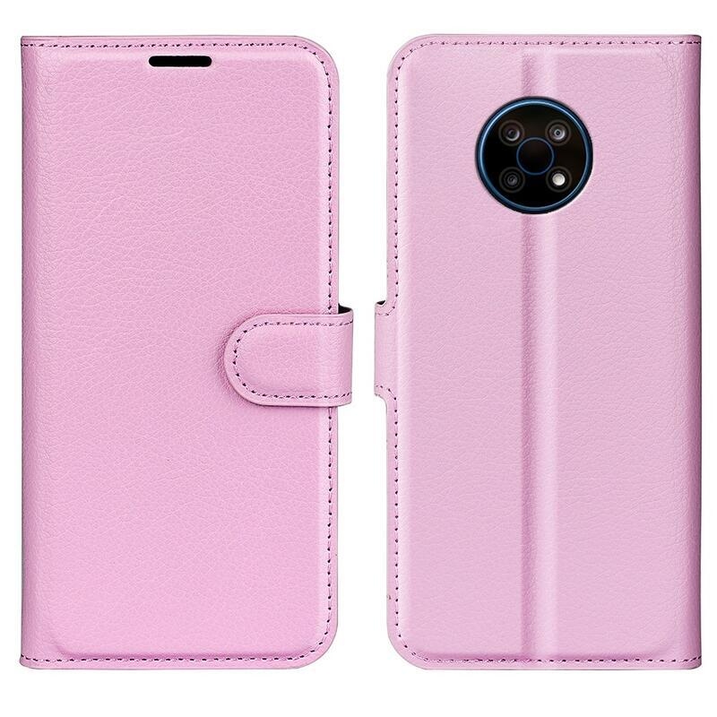 Litchi PU bőr pénztárca tok Nokia G50 készülékhez - rózsaszín