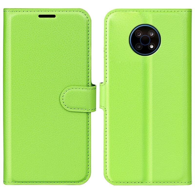 Litchi PU bőr pénztárca tok Nokia G50-hez - zöld