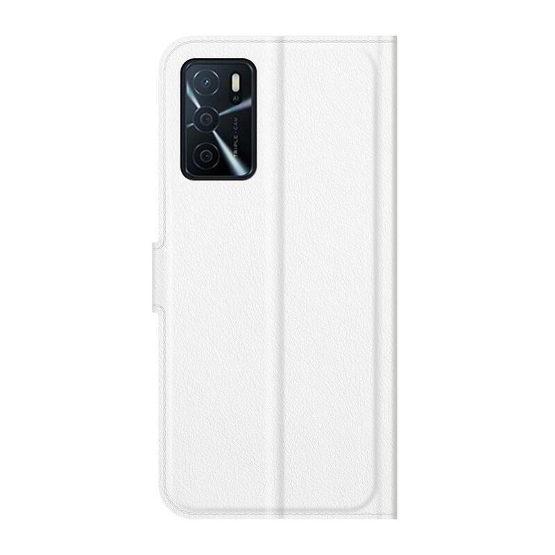Litchi PU bőr pénztárca tok Oppo A16s/A54s - fehér