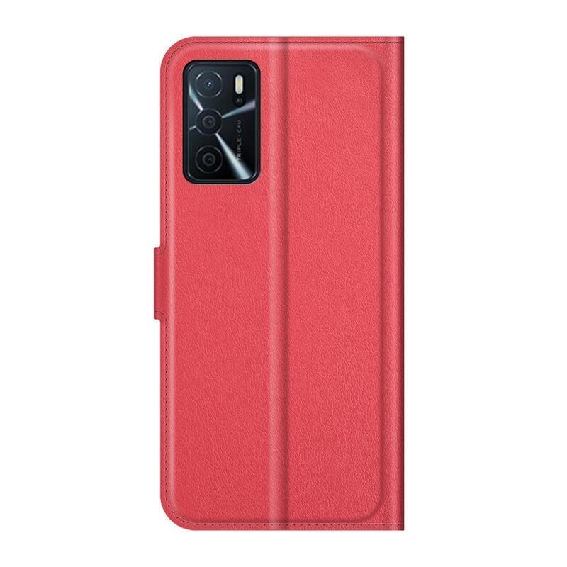 Litchi PU bőr pénztárca tok Oppo A16s/A54s - piros