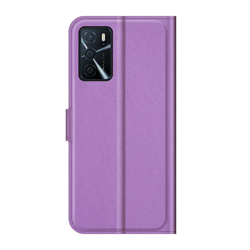 Litchi PU bőr pénztárca tok Oppo A16s/A54s - lila