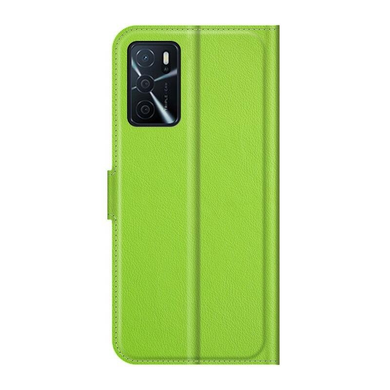 Litchi PU bőr pénztárca tok Oppo A16s/A54s - zöld