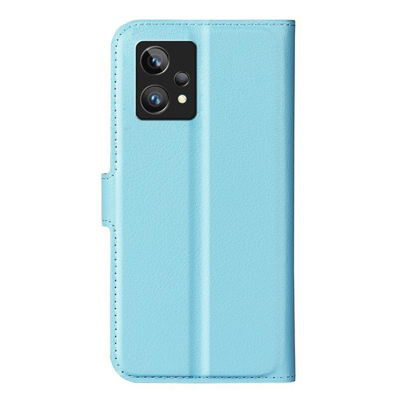 Litchi PU bőr pénztárca tok Realme 9 Pro+ 5G - kék