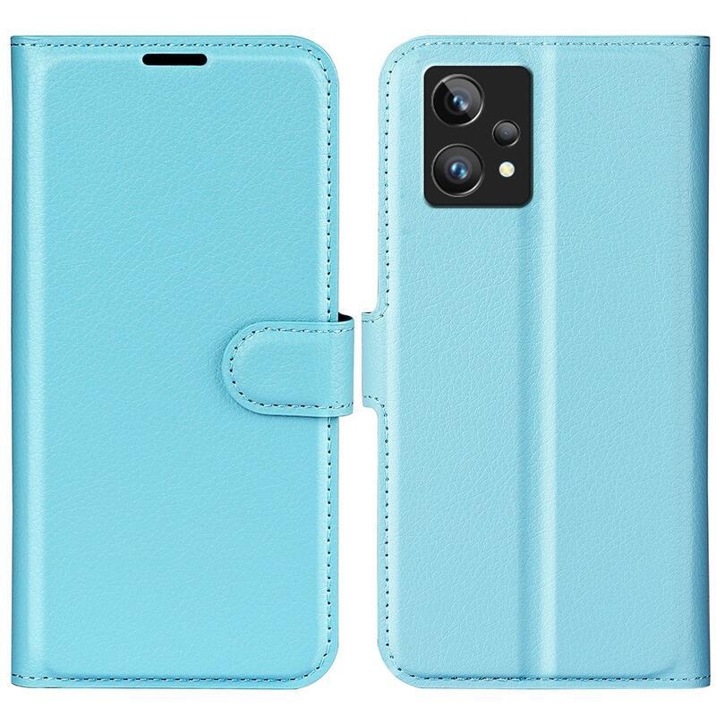 Litchi PU bőr pénztárca tok Realme 9 Pro+ 5G - kék