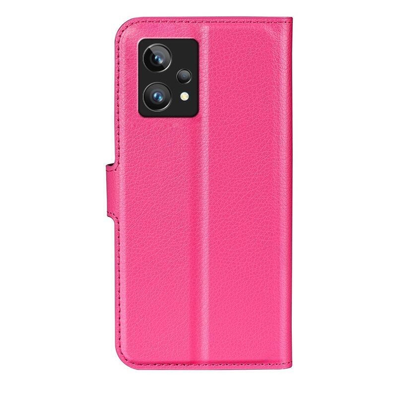 Litchi PU bőr pénztárca tok Realme 9 Pro+ 5G - rózsa