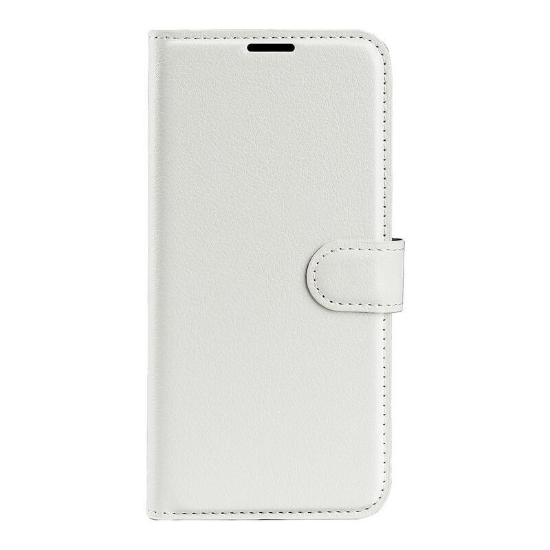 Litchi PU bőr pénztárca tok Samsung Galaxy A03-hoz - fehér