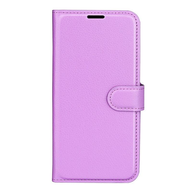Litchi PU bőr pénztárca tok Samsung Galaxy A03-hoz - lila