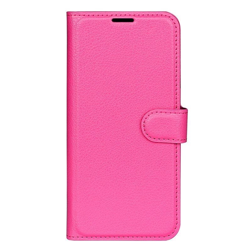 Litchi PU bőr pénztárca tok Samsung Galaxy A03-hoz - rózsaszínű
