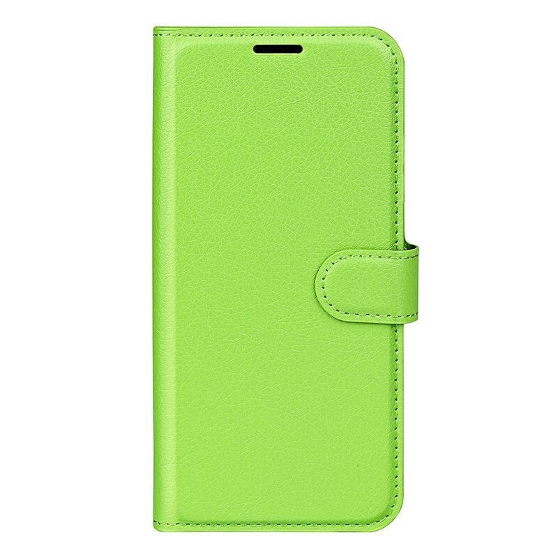 Litchi PU bőr pénztárca tok Samsung Galaxy A03-hoz - zöld