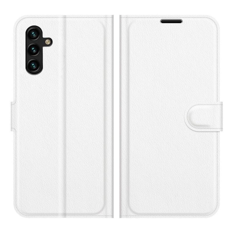 Litchi PU bőr pénztárca tok Samsung Galaxy A13 5G/Galaxy A04s (164.7 x 76.7 x 9.1 mm) - fehér