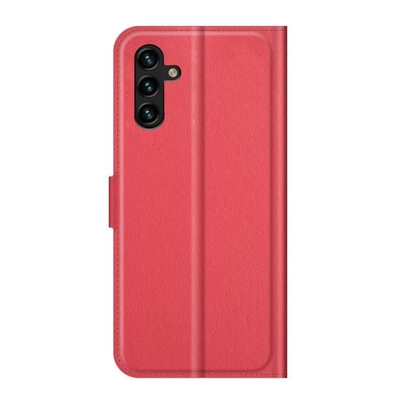 Litchi PU bőr pénztárca tok Samsung Galaxy A13 5G/Galaxy A04s (164.7 x 76.7 x 9.1 mm) - piros