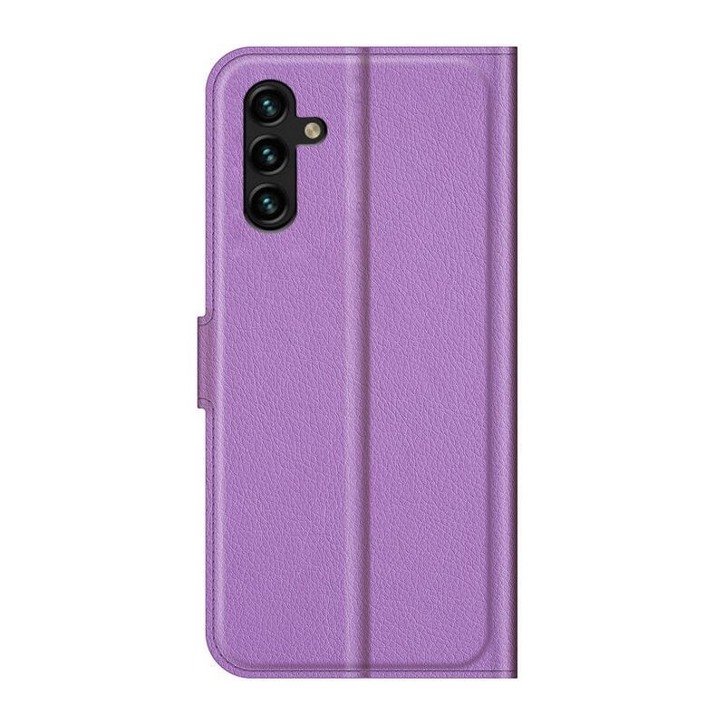 Litchi PU bőr pénztárca tok Samsung Galaxy A13 5G/Galaxy A04s (164.7 x 76.7 x 9.1 mm) - lila