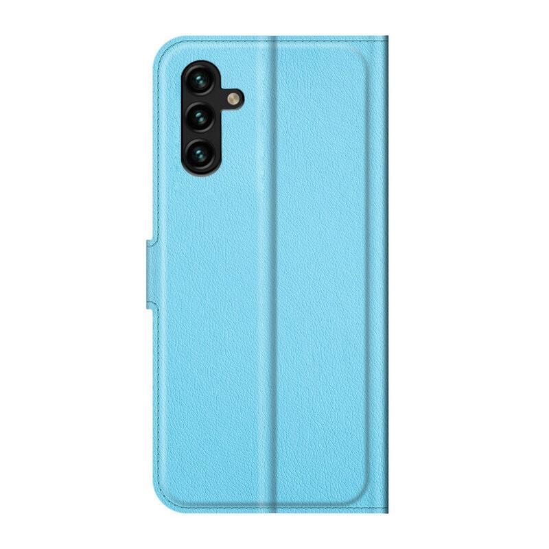 Litchi PU bőr pénztárca tok Samsung Galaxy A13 5G/Galaxy A04s (164.7 x 76.7 x 9.1 mm) - kék