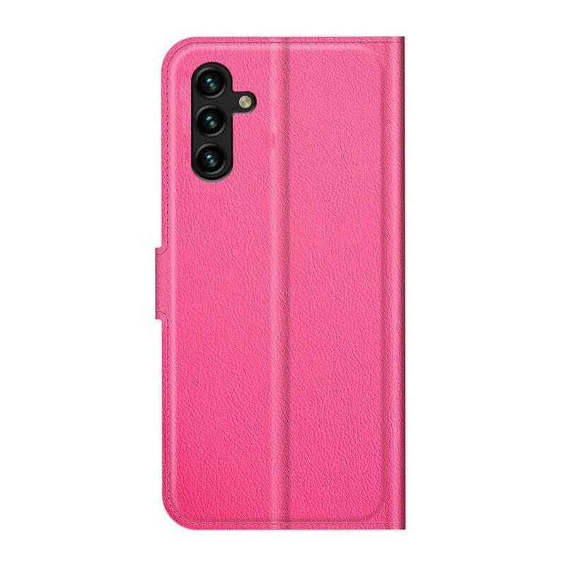 Litchi PU bőr pénztárca tok Samsung Galaxy A13 5G/Galaxy A04s (164.7 x 76.7 x 9.1 mm) - rózsaszínű