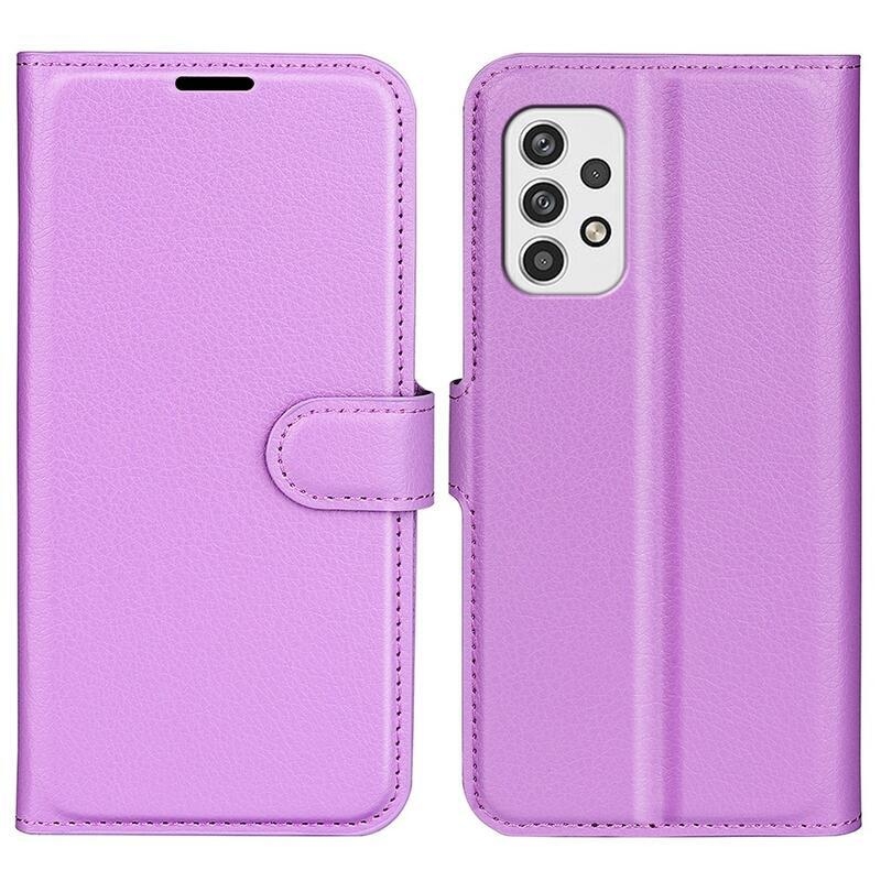 Litchi PU bőr pénztárca tok Samsung Galaxy A23 4G/5G - lila