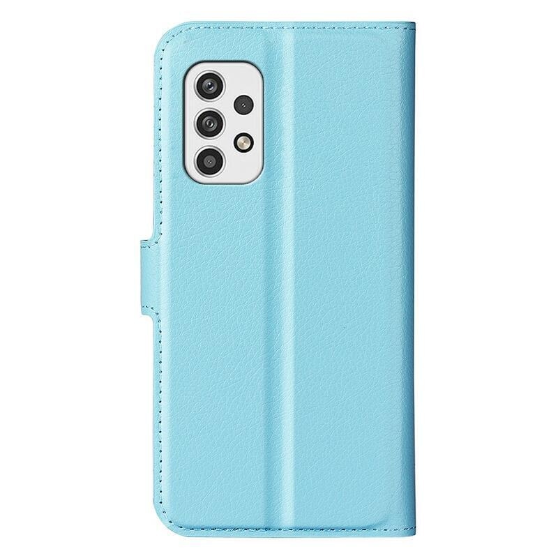 Litchi PU bőr pénztárca tok Samsung Galaxy A23 4G/5G készülékhez - kék
