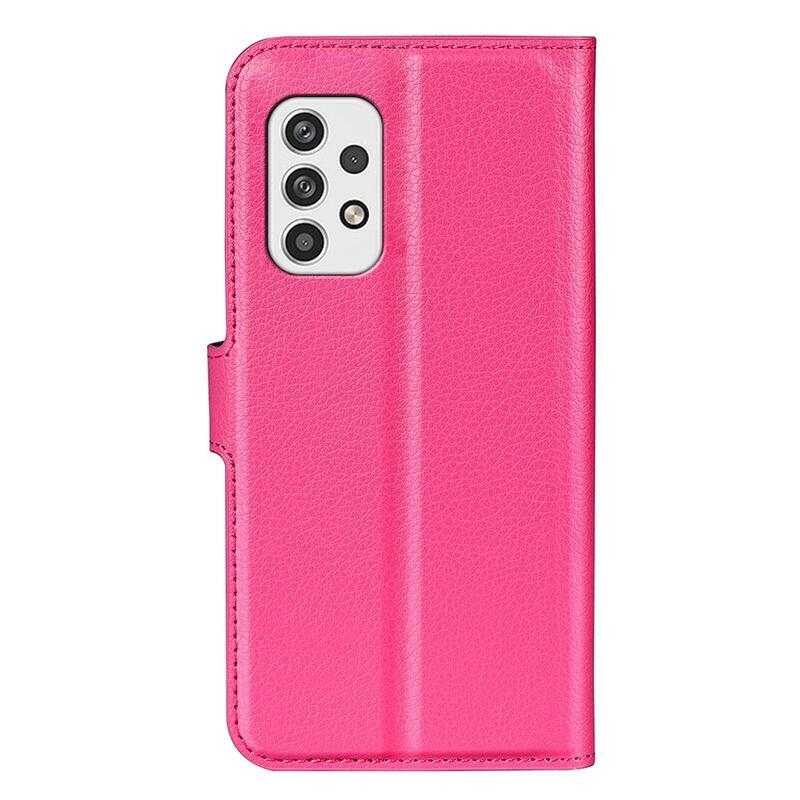 Litchi PU bőr pénztárca tok Samsung Galaxy A23 4G/5G - rózsaszín - rózsa