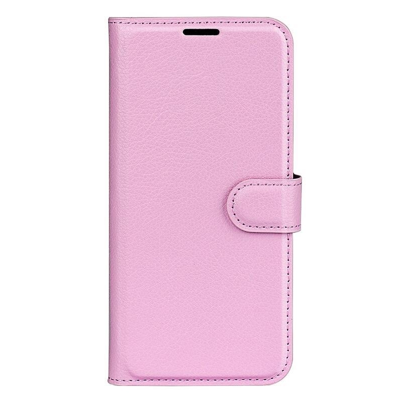 Litchi PU bőr pénztárca tok Samsung Galaxy A23 4G/5G készülékhez - rózsaszín