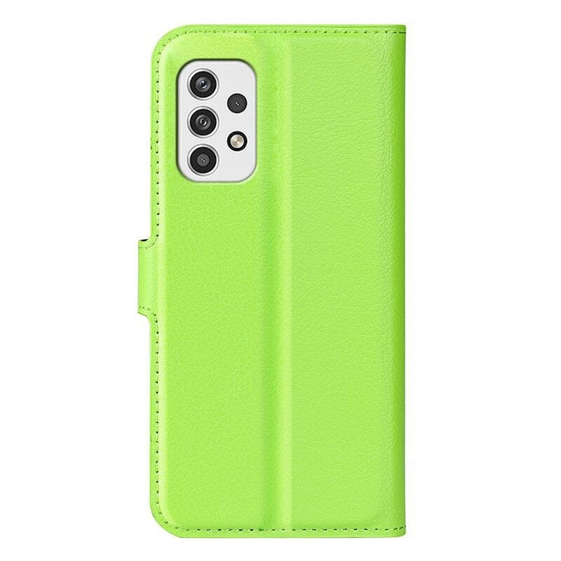 Litchi PU bőr pénztárca tok Samsung Galaxy A23 4G/5G - zöld