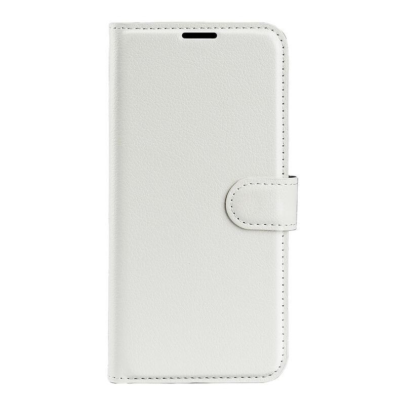 Litchi PU bőr pénztárca tok Samsung Galaxy A33 5G-hez - fehér