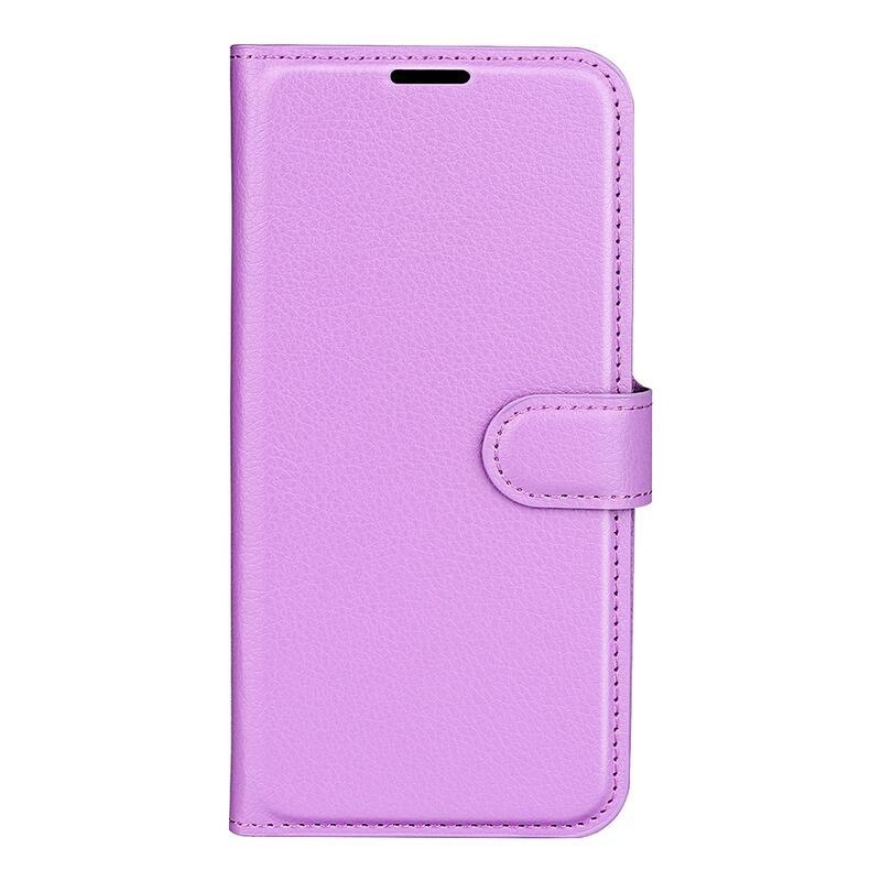 Litchi PU bőr pénztárca tok Samsung Galaxy A33 5G-hez - lila