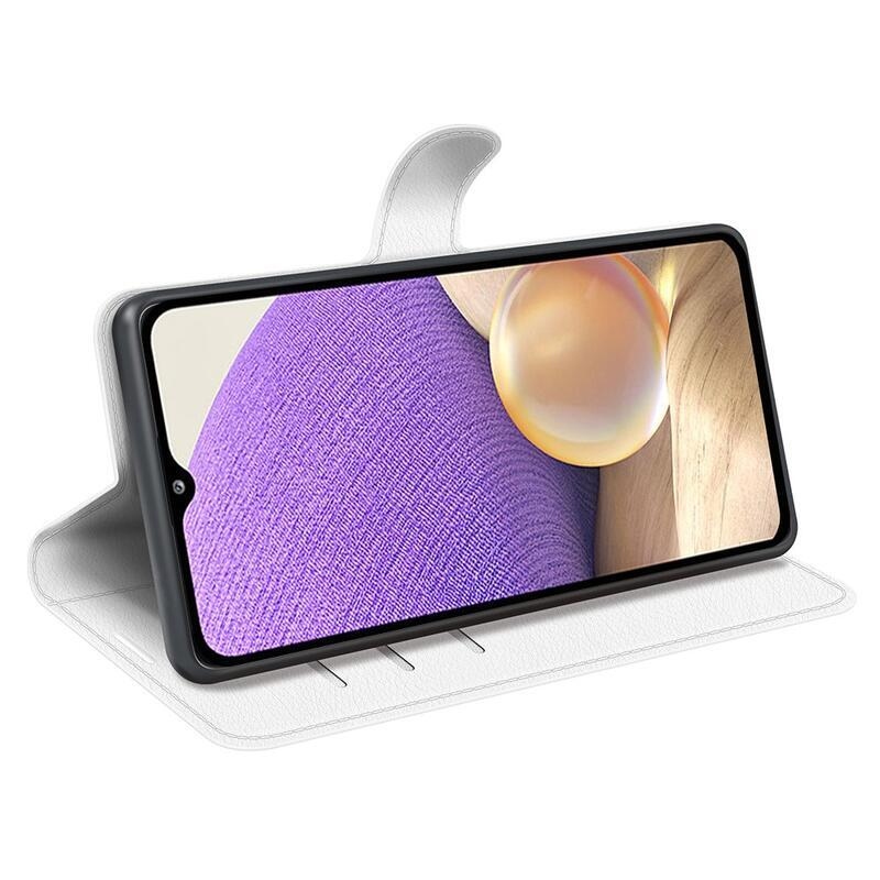 Litchi PU bőr pénztárca tok Samsung Galaxy A53 5G-hez - fehér